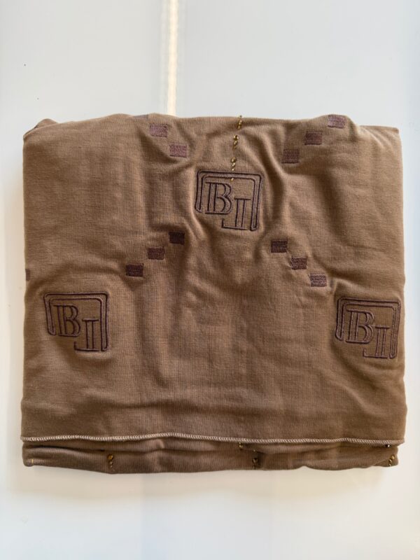 RICAMO DESIGN SCARF ‘BROWN’