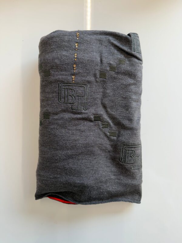 RICAMO DESIGN SCARF ‘DARK GREY’