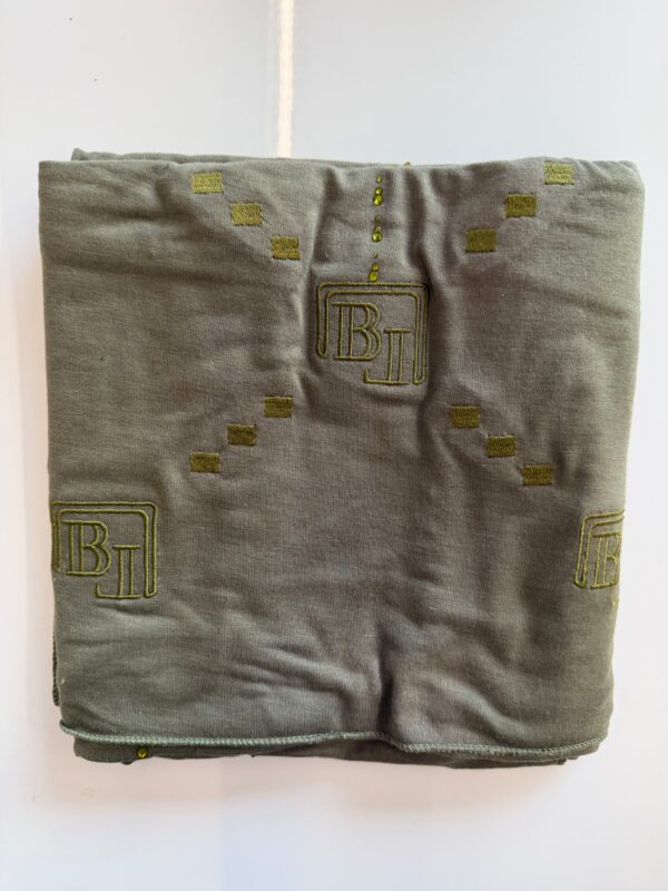 RICAMO DESIGN SCARF ‘GREEN’