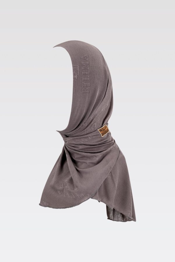 SLIP-ON STAMP HIJAB ‘DARK GREY’