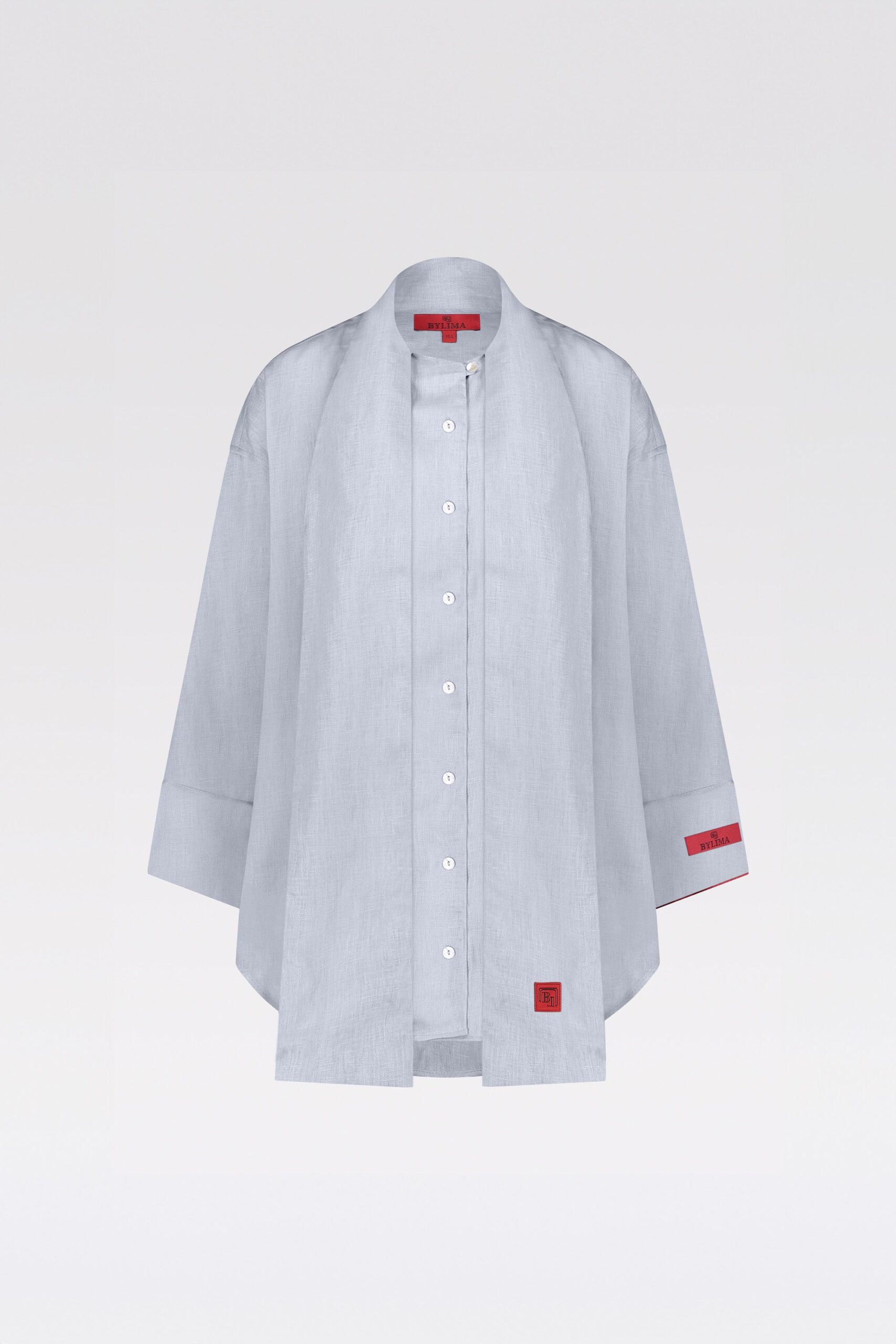 THE BYLIMA LINEN BLOUSE 'ICE BLUE' - Image 2