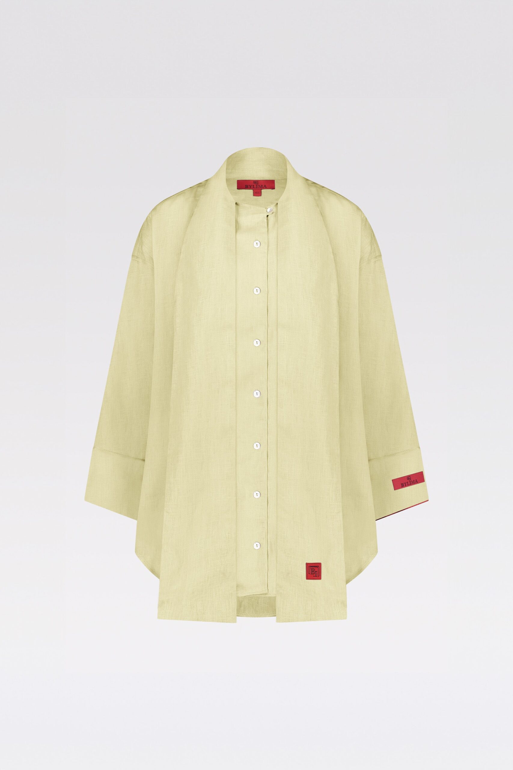 THE BYLIMA LINEN BLOUSE 'LIGHT YELLOW' - Image 2
